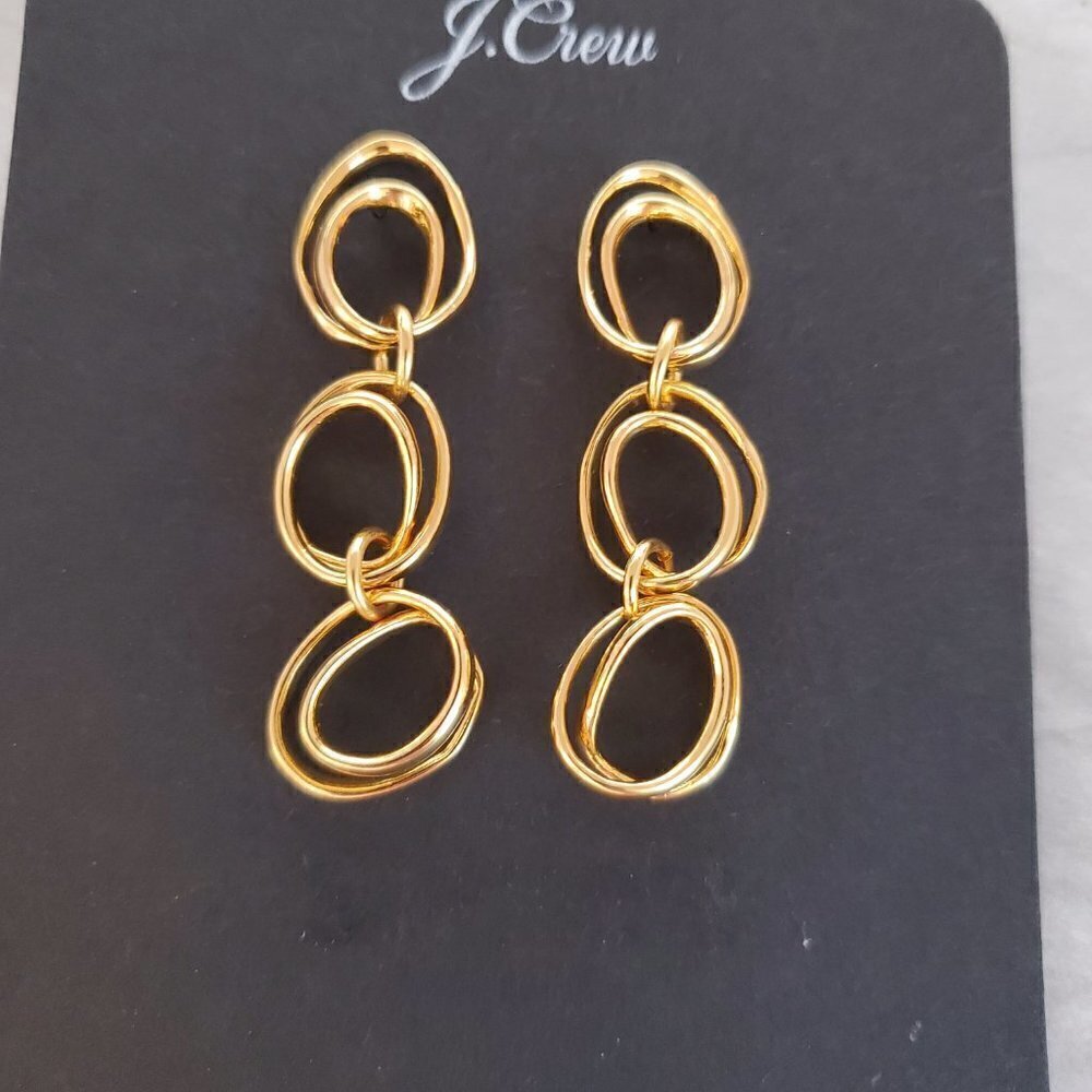 ✨ NEW J.Crew Multi Hoop Oval Classic Drop Dangle Earrings ✨ - Picture 4 of 6